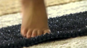 Foot on Textured Doormat for Sensory Enrichment Therapy for Autism